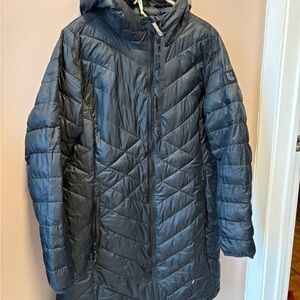 Black Quilted Hooded Jacket